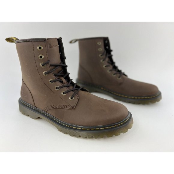 Dr Martens Awley Mens Size 13 Brown Leather Boots Crazy Horse Action NO SHOE BOX - Picture 3 of 11